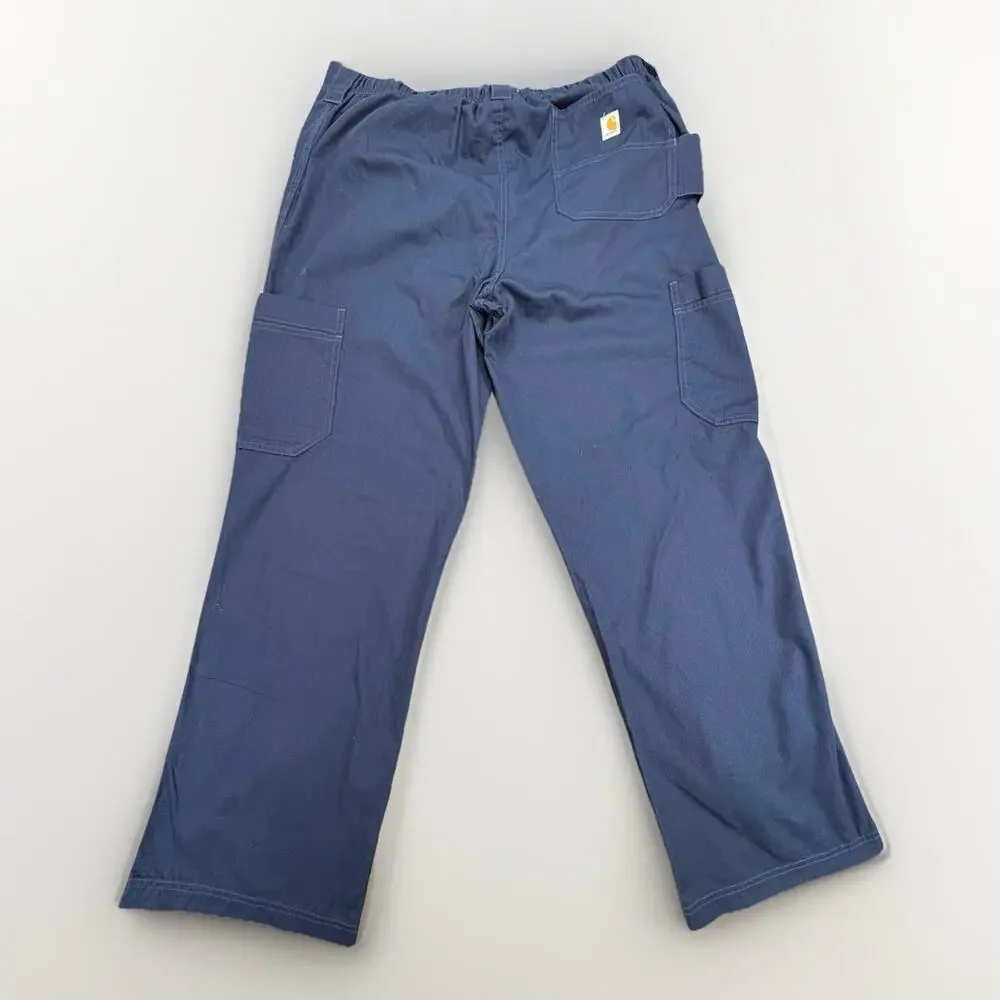 Carhartt Force Scrub Pants Dark Blue Ripstop Cargo Medical Men’s Large - Picture 2 of 10